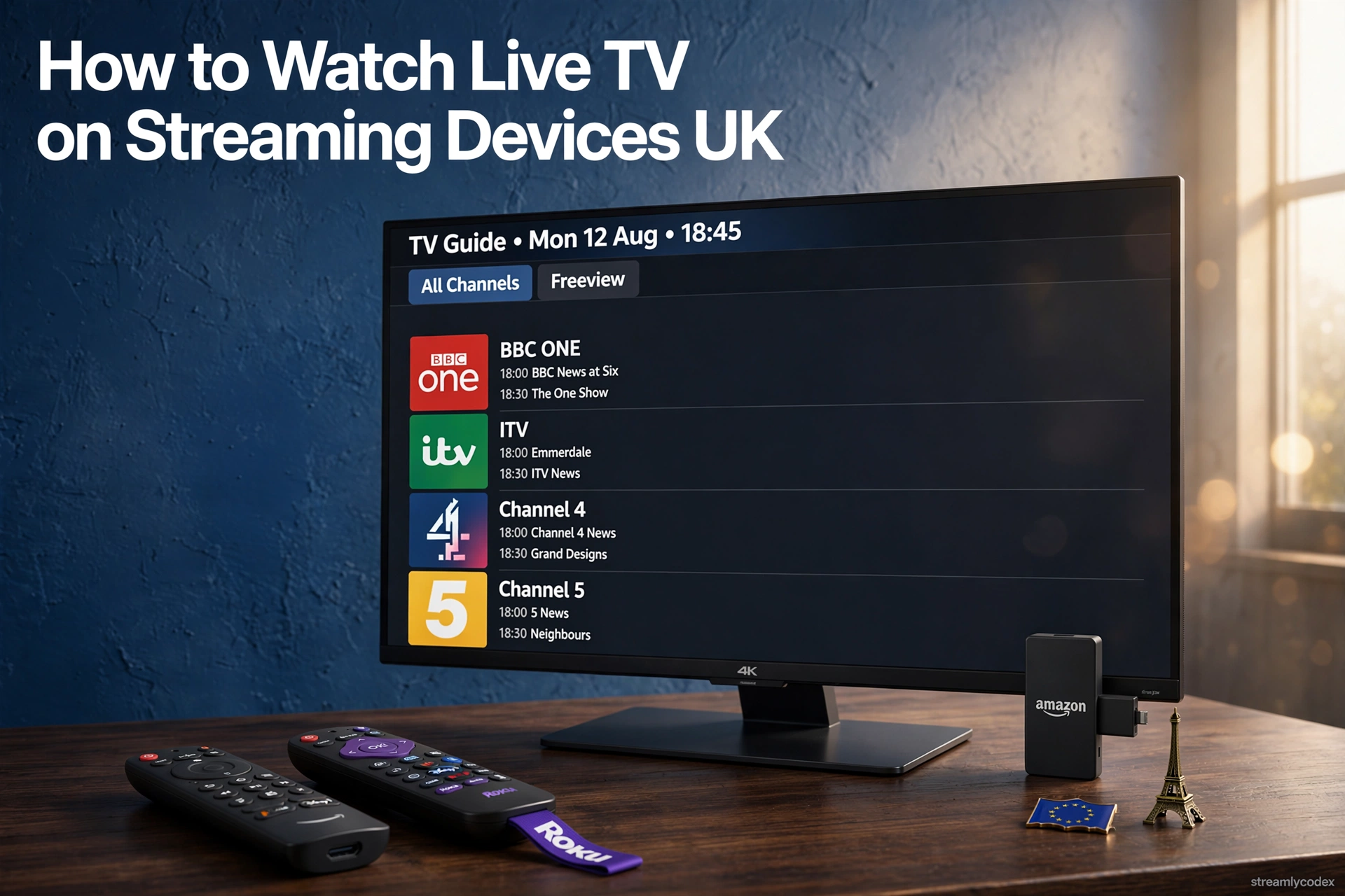 Watch live TV on streaming devices UK