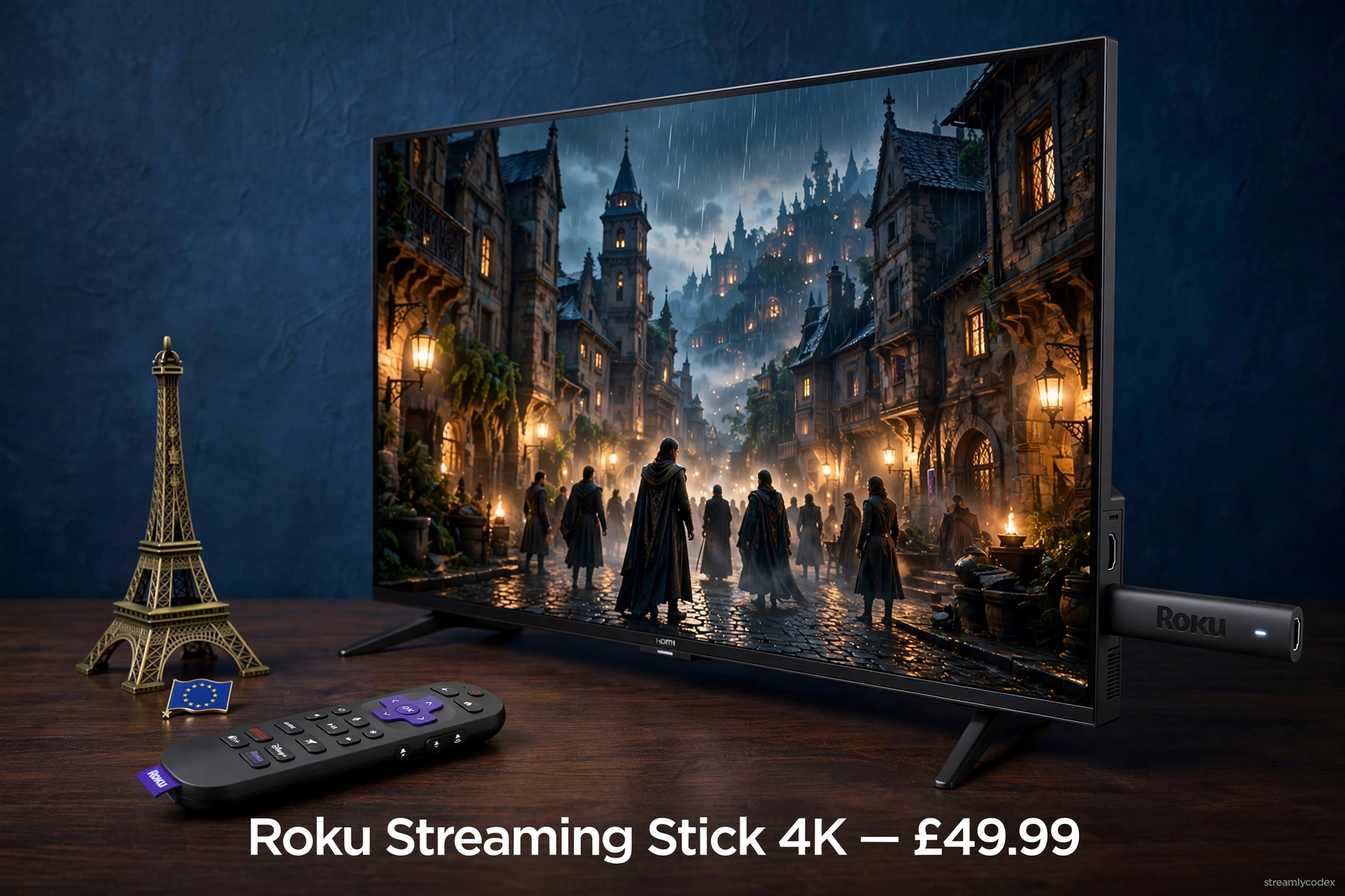 Roku Streaming Stick 4K with voice remote UK