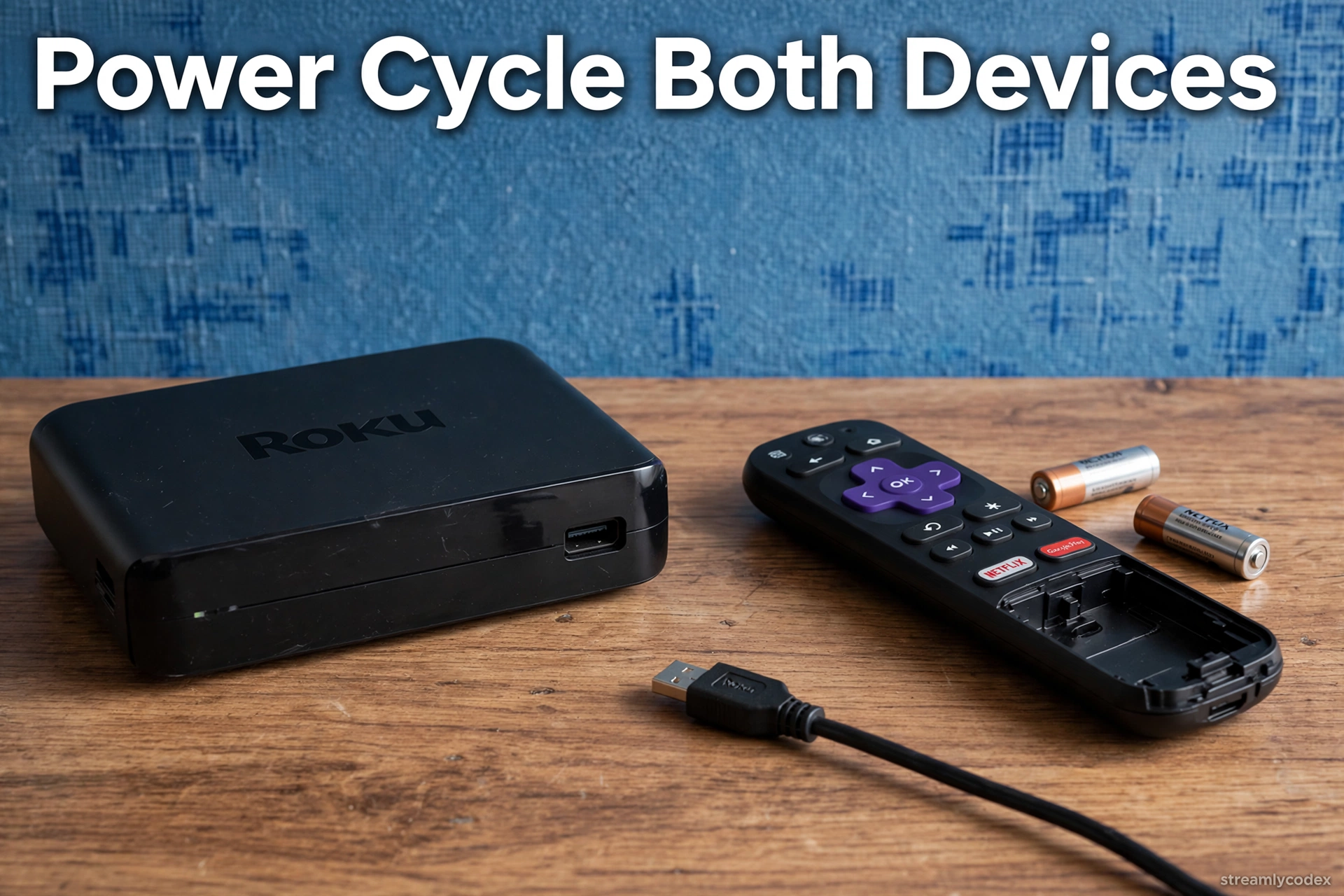 Power cycle Roku device and remote fix