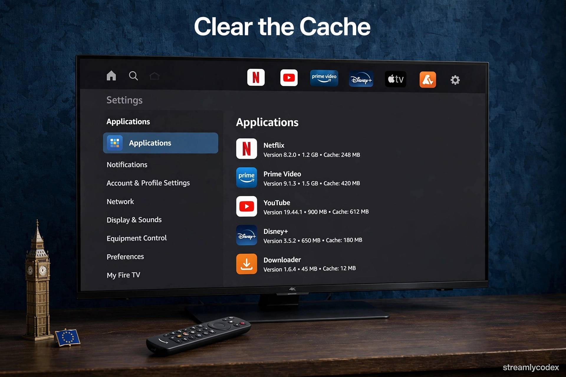 Clear Fire TV app cache